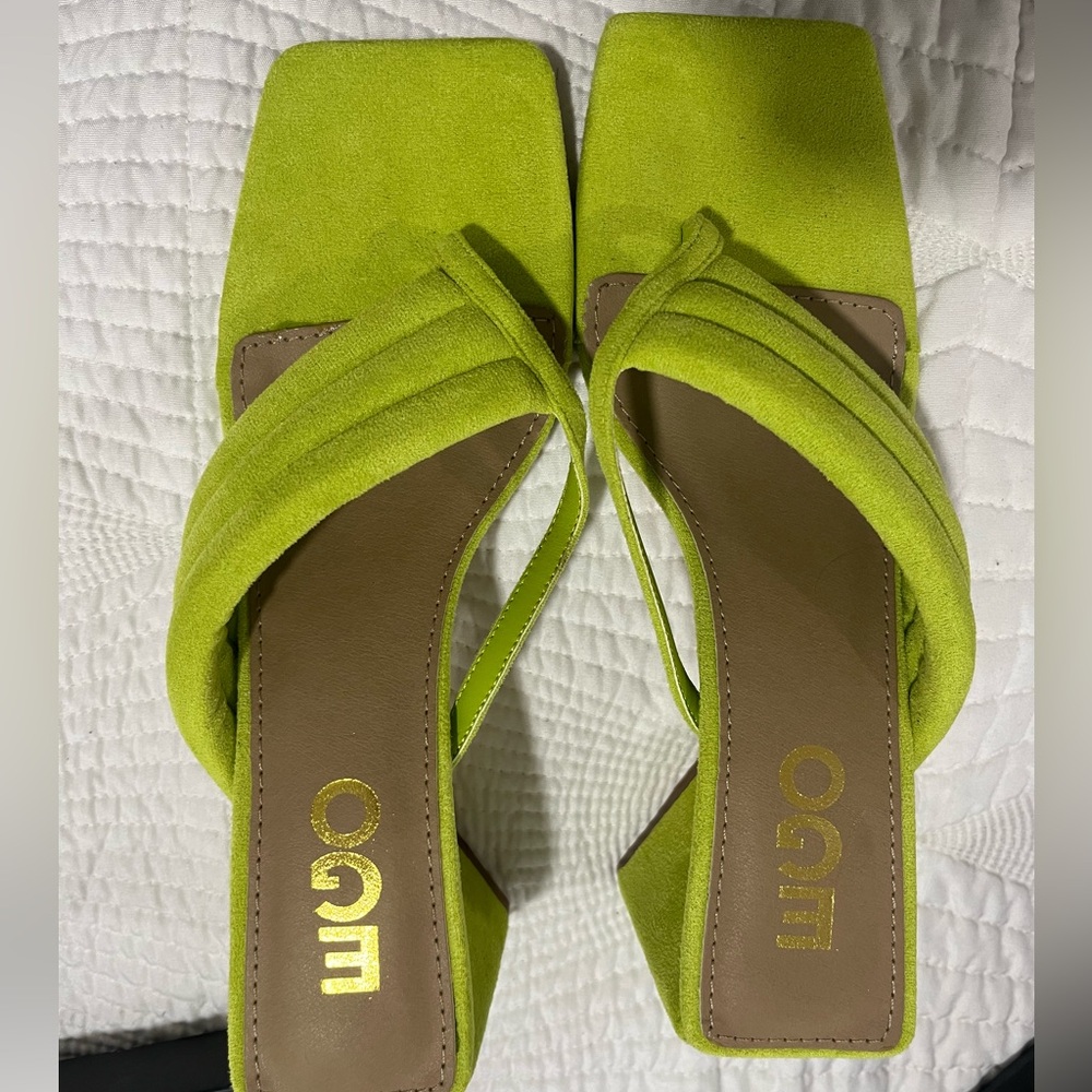 EGO kitten heels light green sandals